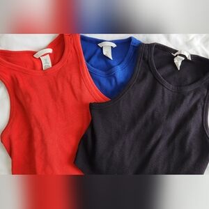Junior Sleeveless Tank Tops - Red and Blue And Black